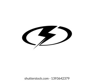 Lightning flash logo template Black vector