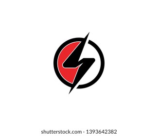 Lightning flash logo template Black vector