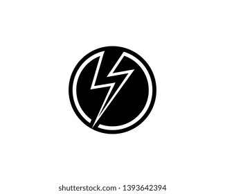 Lightning flash logo template Black vector