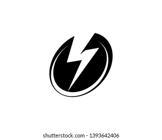 Lightning flash logo template Black vector