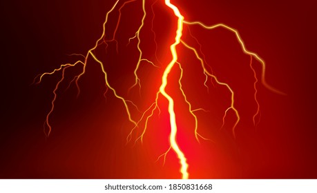 lightning flash on red background vector illustration