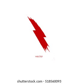 The lightning flash on a white background. Lightning Fast. Brushstroke.