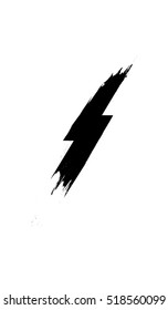 The lightning flash on a white background. Lightning Fast. Brushstroke.