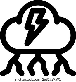 Lightning, Flash, Thunderbolt Outline Icon