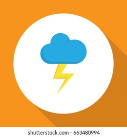 Lightning Flat Icon Symbol. Premium Quality Isolated The Flash Element In Trendy Style.