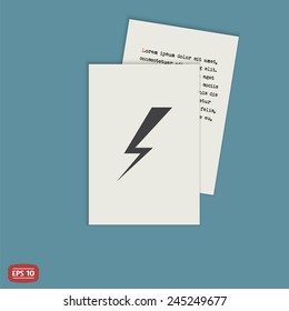 Lightning flat icon. Vector illustration