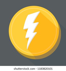 Lightning flat icons with long shadow