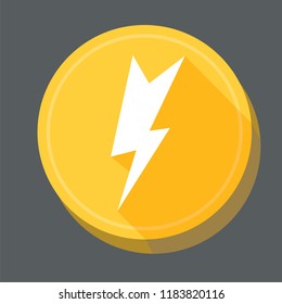 Lightning flat icons with long shadow