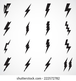 Lightning flat icons set  