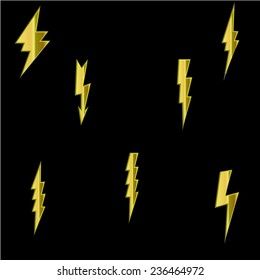 Lightning flat icons set