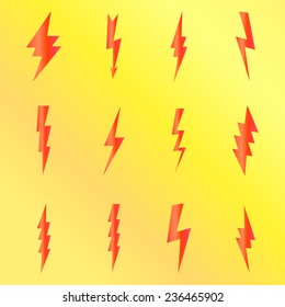 Lightning flat icons set