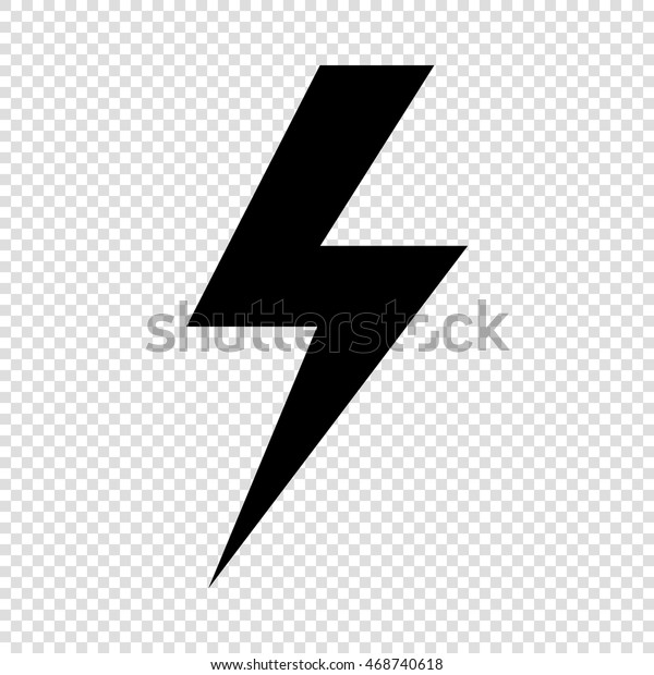 Lightning Flat Icons Set Black On Signs Symbols Objects Stock Image