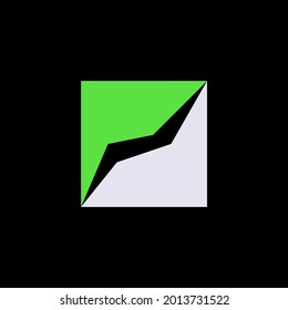 lightning flat logo in square shape with two colors