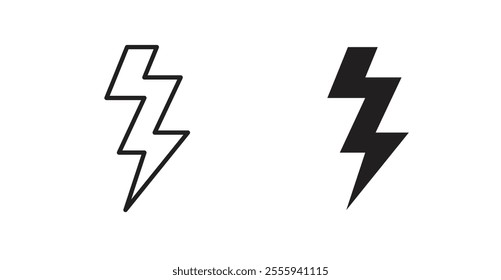 Lightning flat simple vector symbols illustration.