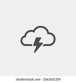 Lightning flat vector icon. Storm flat vector icon