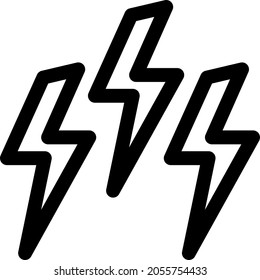 Lightning forecast, weather forecast, line icon