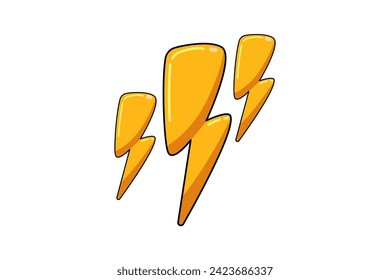 Lightning Funny Flat Sticker Design