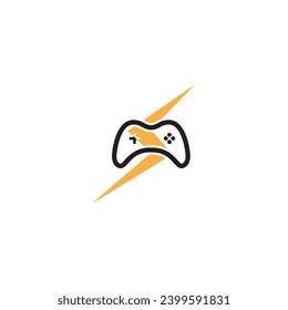 lightning game logo vector template