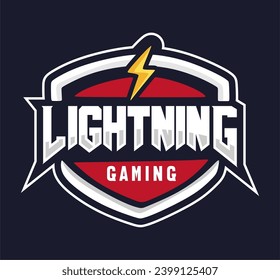 lightning gaming logo with blue background