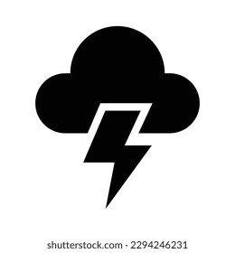 lightning glyph icon illustration vector graphic