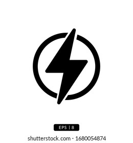 lightning glyph icon vector logo illustration simple design.