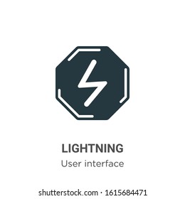 Lightning glyph icon vector on white background. Flat vector lightning icon symbol sign from modern user interface collection for mobile concept and web apps design.