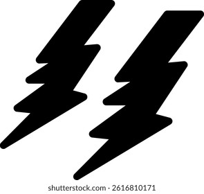 Lightning Glyph Vector Icon Design