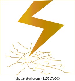 lightning gold Vector illustration icon