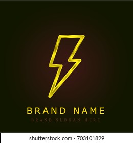 Lightning golden metallic logo