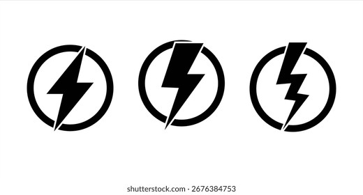  Ícone gráfico de raio isolado em um fundo branco. ilustração vetorial