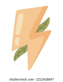 lightning green energy icon isolated