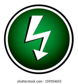 Lightning green round icon