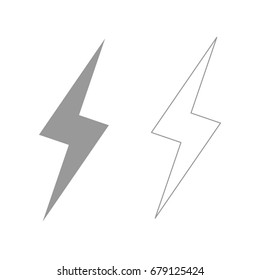 Lightning grey set icon .