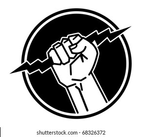 Lightning In The Hand, Abstract Vector Icon