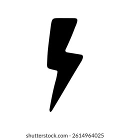 Lightning hand draw icon vector. Electric power illustration sign. Energy symbol or logo.