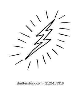 Lightning Hand Drawn In Doodle Style