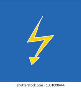 lightning hand drawn icon. electric symbol vector illustration. editable stroke.