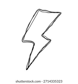 Icono de rayo dibujado a mano Ilustración vectorial monocromática con múltiples líneas superpuestas