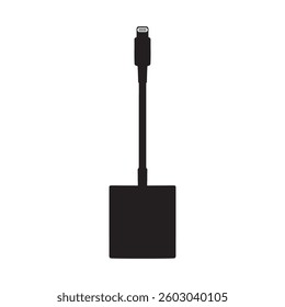 Lightning to HDMI Adapter Silhouette Vector Illustration