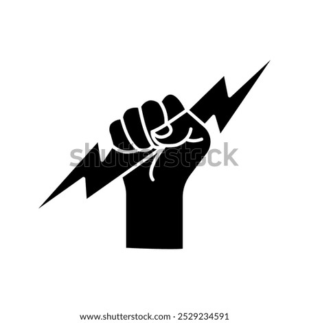 Lightning holding in hand icon color editable