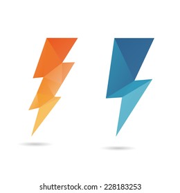 Lightning icon abstract isolated on a white backgrounds, vector illustration