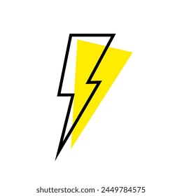 Lightning icon. Abstract linear lightning icon.