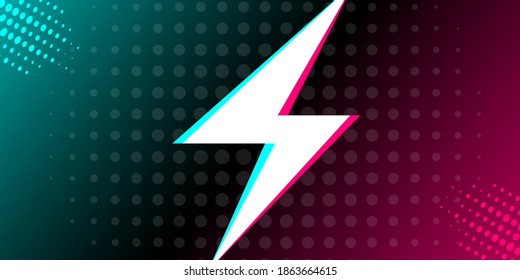 Lightning icon. Background with lightning in popular social network style. Vector illustration