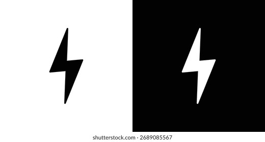 Lightning icon. The black silhouette vector