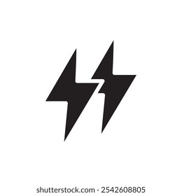 Icono de relámpago signo de Vector blanco y negro