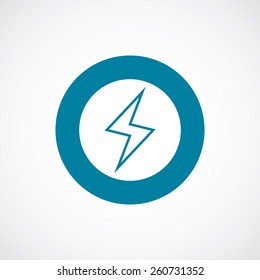 Lightning Icon Bold Blue Circle Border, White Background  