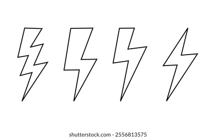 Lightning icon. Lightning bolt. Electric lightning bolt symbols. Vector illustration. power icon. energy sign