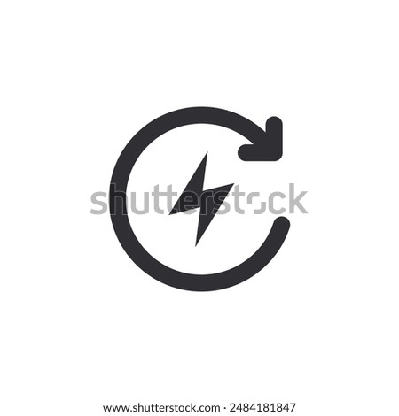 Lightning icon. Charging location. Electric charging. Thunderbolt sign. Charging icon. Electricity sign. Electrical wire. Charger sign. Charging battery. Recharge. Reboot. Renewable energy. Update