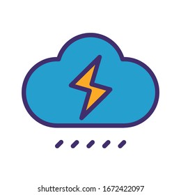 lightning icon with clouds due to rain