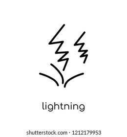 Lightning icon from collection., editable outline stroke vector illustration
